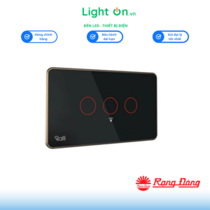 Công tắc cảm ứng chữ nhật 3 nút CTCU.WF CN.03T.2W.SP Rạng đông