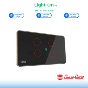 Công tắc cảm ứng chữ nhật 4 nút CTCU.WF CN.04T.2W.SP Rạng đông